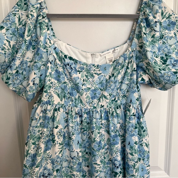 Altar’d State Blue Floral Puff Sleeve Dress Size XL - Picture 6 of 9